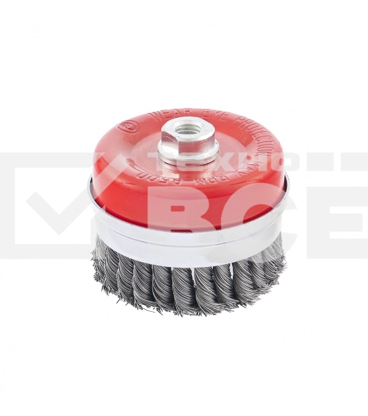 Щетка для УШМ Heavy Duty, 100 мм, М14, Чашка, крученая проволока 0,5 мм  Matrix