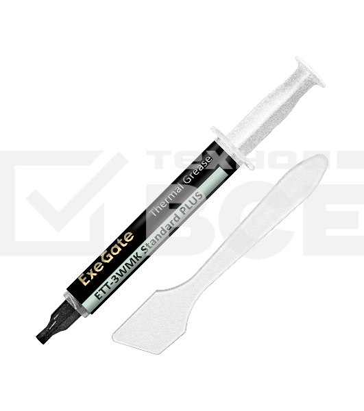 Термопаста ExeGate ETТ-3WMK Standard PLUS (3,2 Вт/(м•К), 3г, шприц с лопаткой)