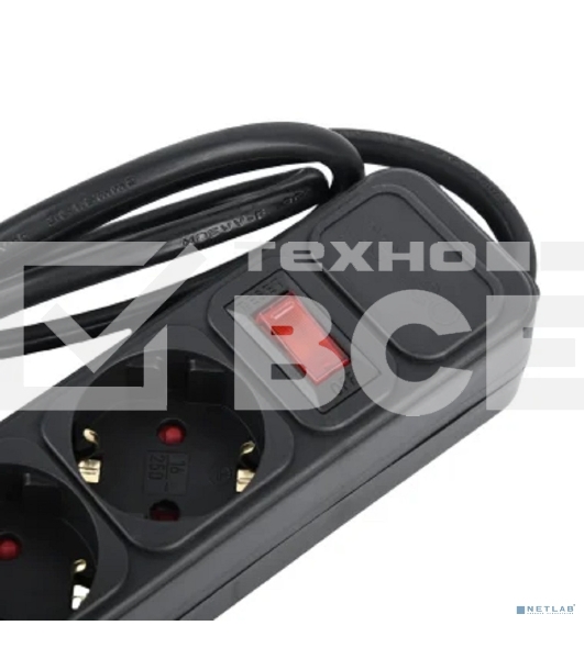 Сетевой фильтр Perfeo 'REAL POWER', 5,0 м, 5 розеток, 16А, 3500 Вт, тройная защита, черный.