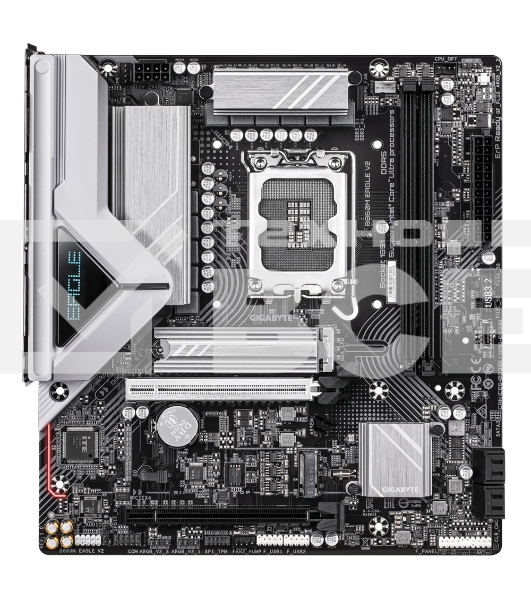 Материнская плата Gigabyte B860M EAGLE V2, LGA1851, Intel B860, 2xDDR5, 4xSATA, 2xM.2, 1xPCIe 5.0 x16, 1xPCIe 4.0 x4, 1xDP, 1xHDMI , 1x2.5Gb LAN, 3xUSB-A 5Gbps, 7xUSB-A 2.0, 1xUSB-C 5Gbps, 3x3.5 мм, 7.1, mATX