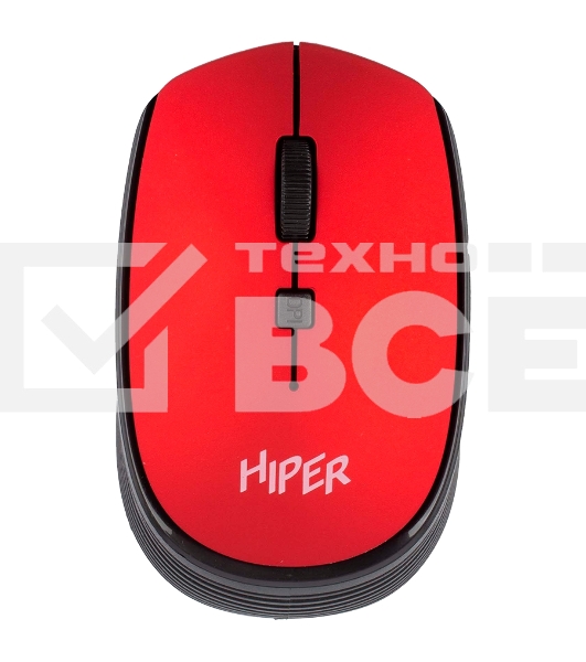 Мышь беспроводная HIPER HOMW-082 красный, 1600 dpi, радиоканал, USB, кнопки - 4
