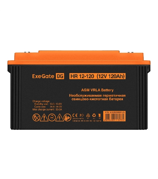 Аккумуляторная батарея ExeGate EX282989RUS HR 12-120 (12V 120Ah, под болт М8)