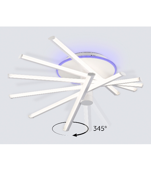Потолочный светодиодный светильник Ambrella light FL6231 WH белый 88W 3000K-6400K+RGB 605*605*200 (ПДУ ИК)