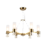 Люстра Ambrella light LH55114/6 BS/FR/TI латунь/белый матовый/янтарь E14*6 max 40W D650*1080, фото 1