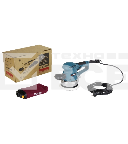 Шлифовальная машина Makita BO6030 ЭШМ,310Вт,ф150мм,4000-10000об\м,ампл-3мм,2.3кг,кор,п\сборник 