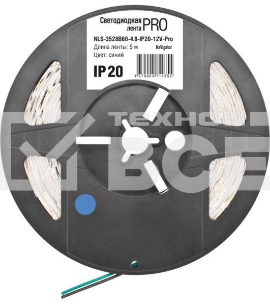 Лента светодиодная 71 435 NLS-3528B60-4.8-IP20-12В-Pro R5 4.8Вт/м (уп.5м) Navigator 71435