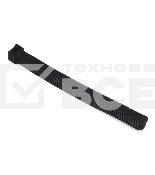 Хомуты-липучки на основе ленты Velcro® VT-200x11BK  200 x 11 мм, черные (12 шт.)