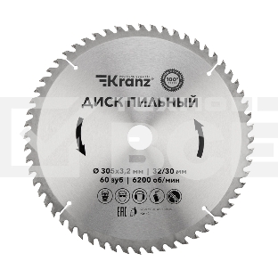 Диск пильный 305 мм х 60 зуб х 32/30 мм Kranz