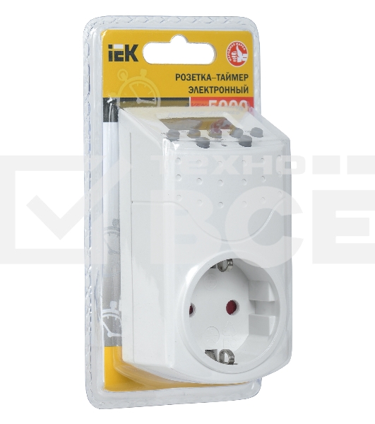 Розетка-таймер электронный 1мин 7дн 140on/off 16А IP20 IEK РТЭ-1