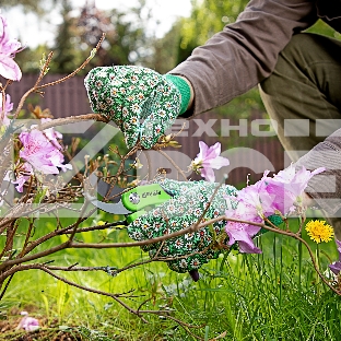 Перчатки садовые х/б ткань с ПВХ точкой, манжет, M Palisad