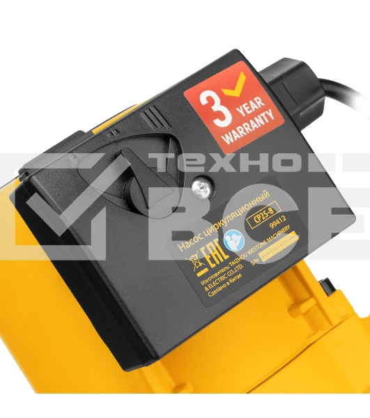 Циркуляционный насос Denzel CP25-8, напор 8 м, 130 л/мин, 1 м кабель, монт. длина 180 мм