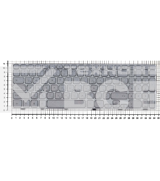 Клавиатура для ноутбука Dell Inspiron 15-7000 7537 серебристая с подсветкой