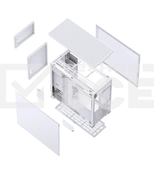 Корпус без блока питания Case JONSBO D41 MESH, Midi-Tower, TG, no fan, 1xUSB-A 3.2 + 1xUSB-C 3.2, ATX, mATX White
