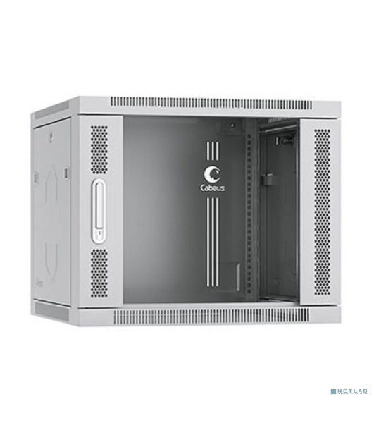 Шкаф телекоммуникационный Cabeus SH-05F-9U60/45 настенный 19' 9U 600x450x501 мм (ШхГхВ) дверь стекло, серый (RAL 7035)