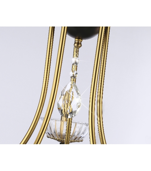 Светильник Ambrella light TR4952/5 BK/GD/CL черный/золото/прозрачный E14*5 max 40W D620*670