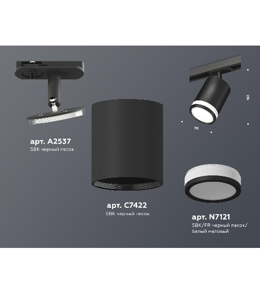 Светильник Ambrella light XT7422020 SBK/FR черный песок/белый матовый MR16 GU5.3 (A2537, C7422, N7121)