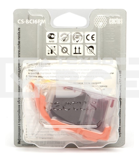 Картридж струйный Cactus CS-BCI6PM пурпурный (12ml) для Canon S800/S820/S900/S9000/i905D/i950S/i960x