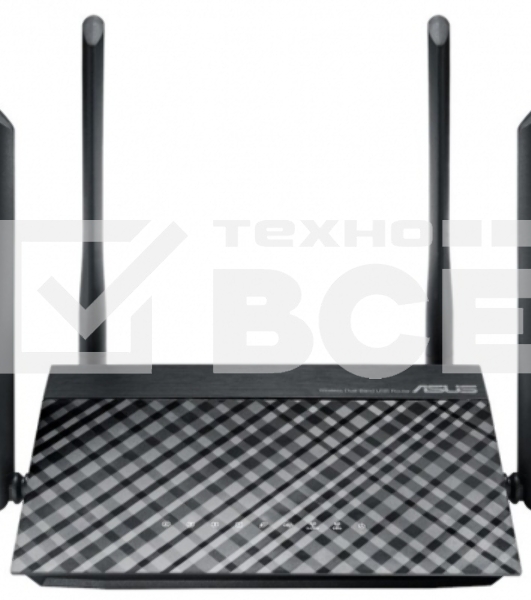Маршрутизатор беспроводной Asus RT-AC1200 10/100BASE-TX черный (Dual Band)