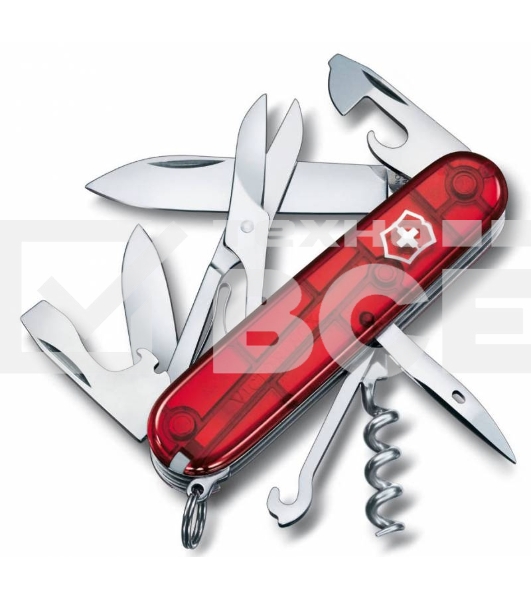 Нож перочинный Victorinox Climber (1.3703.T) 91мм 14функций красный полупрозначный карт.коробка