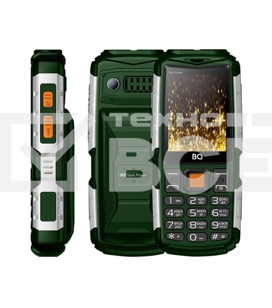 Мобильный телефон BQ 2430 Tank Power серебро/камуфляж