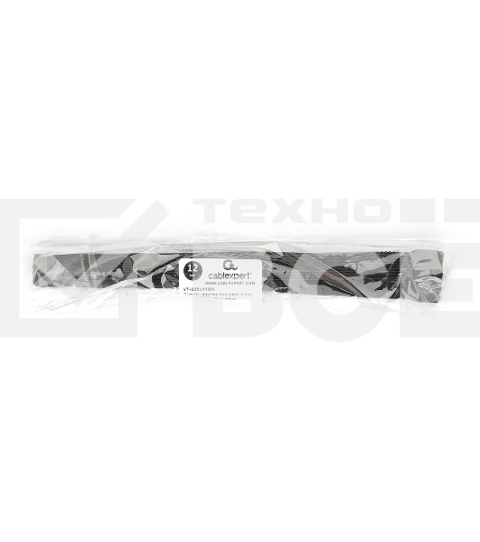 Хомуты-липучки на основе ленты Velcro® VT-200x11BK  200 x 11 мм, черные (12 шт.)