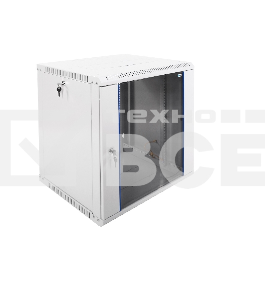 Шкаф телекоммуникационный настенный разборный ЭКОНОМ 12U (600 × 520) дверь стекло