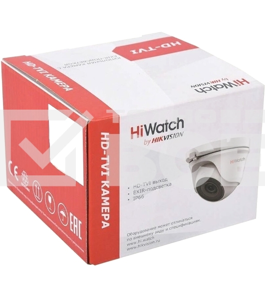 Камера видеонаблюдения HiWatch DS-T203(B) 2.8-2.8мм HD-CVI HD-TVI цветная корп.:белый