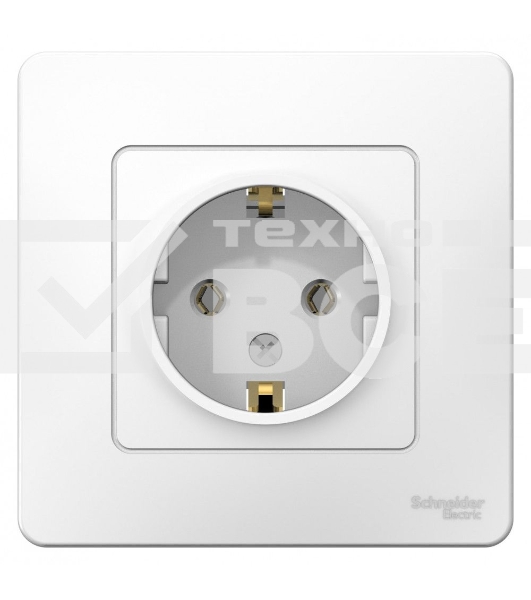 Розетка СП BLANCA 16А 250В без шторок с заземл. бел. SchE BLNRS001011