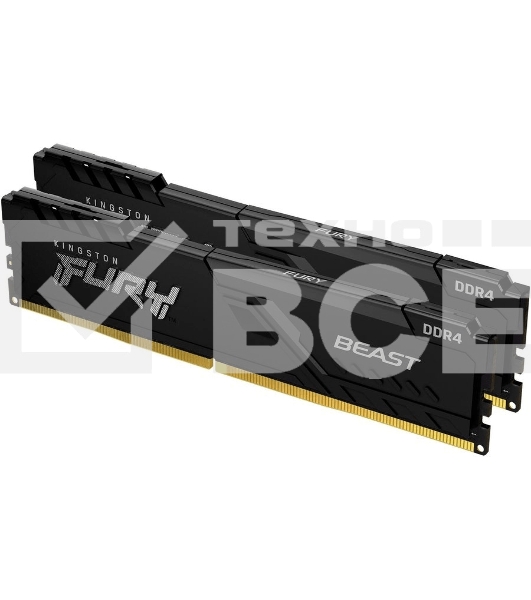 Оперативная память Kingston Fury Beast, DDR4, 64GB (2x32GB), 3200MHz, CL16, чёрный