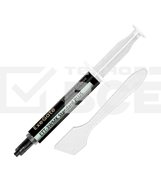 Термопаста ExeGate ETТ-3WMK Standard PLUS (3,2 Вт/(м•К), 5г, шприц с лопаткой)