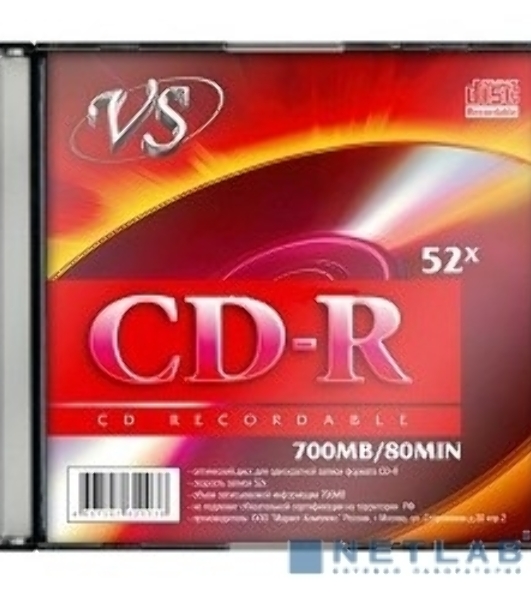 Диск Диски VS CD-R 80min, 52x, Slim Case