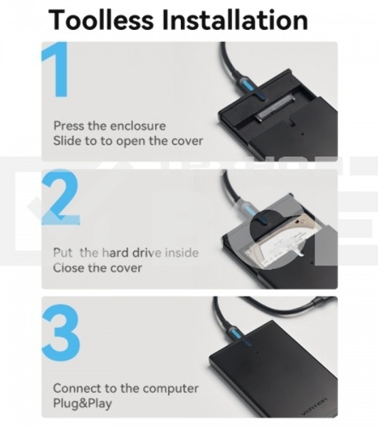 Внешний корпус Vention для HDD/SSD 2.5