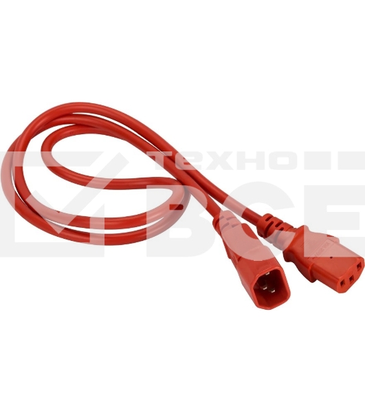 Шнур питания Lanmaster LAN-PP13/14-0.5-RD C13-С14 проводник.:3x0.75мм2 0.5м 220В 10А красный