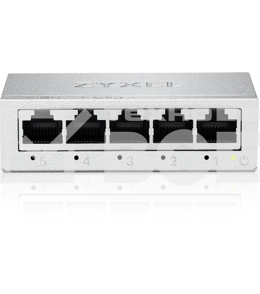 Коммутатор Zyxel GS-105B v5, 5 портов 1000 Мбит/с, настольный, металлический корпус