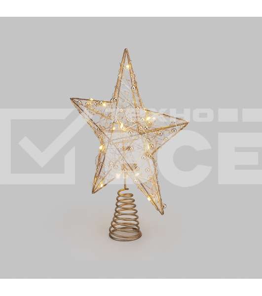 Светодиодная фигура на елку Neon-night Звезда 25см, цвет свечения теплый белый, постоянное свечение, питание 2хAA (не в комплекте)