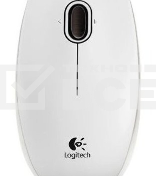 Мышь проводная Logitech B100 белый, 1000 dpi, USB, кнопки - 3