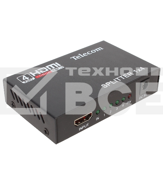 Разветвитель HDMI 1=>4 Telecom <TTS5020>, каскадируемый , 1.4v+3D