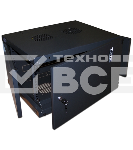 Шкаф настенный Next, 6U 550x450, металлическая дверь, черный