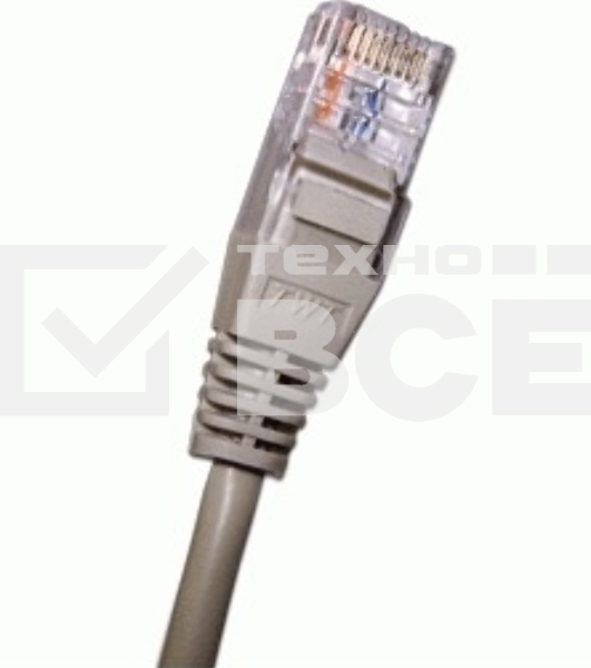 Патч-корд 2-х парный TWT UTP кат.5e, с заливными колпачками, 3.0 м, серый