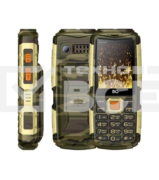 Мобильный телефон BQ 2430 Tank Power серебро/камуфляж