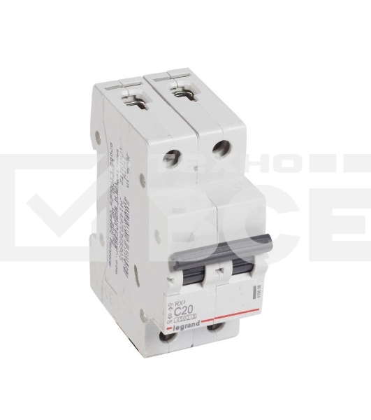 Выключатель автоматический модульный 2п C 20А 4.5кА RX3 Leg 419698