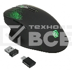 Мышь беспроводная Oklick 636LWC черный, 2400 dpi, радиоканал, USB/USB-C, кнопки - 6, фото 1