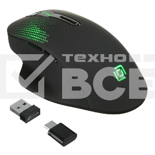 Мышь беспроводная Oklick 636LWC черный, 2400 dpi, радиоканал, USB/USB-C, кнопки - 6
