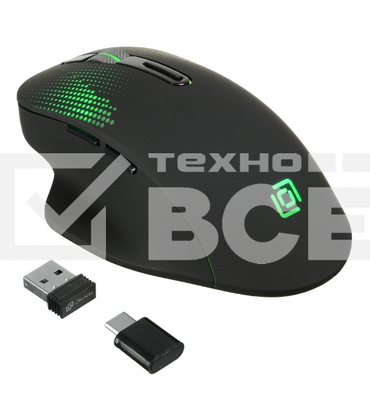 Мышь беспроводная Oklick 636LWC черный, 2400 dpi, радиоканал, USB/USB-C, кнопки - 6