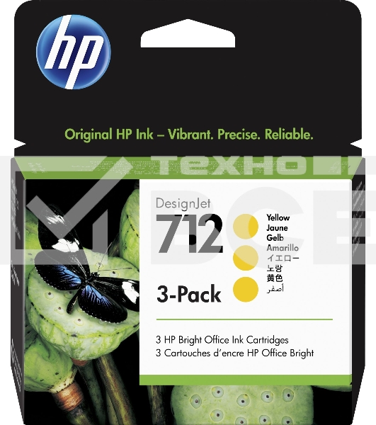 Картридж струйный HP 712 3ED79A желтый x3упак. (29мл) для HP DJ Т230/630