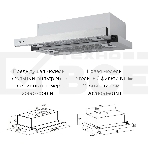 Вытяжка встраиваемая LEX HUBBLE 600 INOX570м3/час LED лампы, фото 1