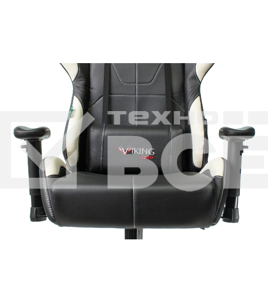 Кресло игровое Бюрократ VIKING 5 AERO WHITE черный/белый искусственная кожа