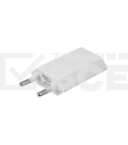 Сетевое зарядное устройство Rexant USB, 5V, 1 A, белый
