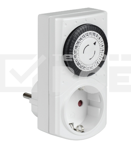 Розетка-таймер Iek ERT-20-1-16-S-30-0-20-K01 РТМ-1 механ. 30мин 24ч 48on/off 16А IP20
