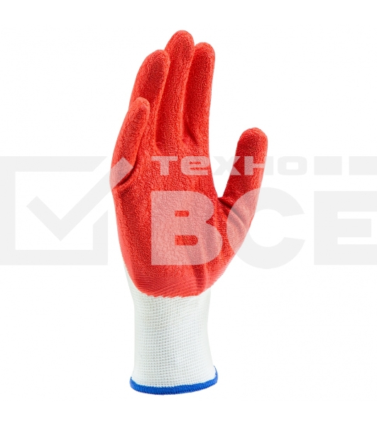 Перчатки трикотажные Сибртех полиэфирные, латексное рельефное покрытие